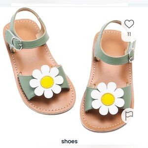 Kiderence - Toddler Girls Slides Sandals w/ Flower - Size: US 10 - 16.9cm